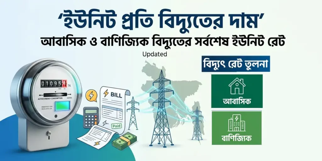 Electricity Price Per Unit in Bangladesh (Residential & Commercial Unit Price)